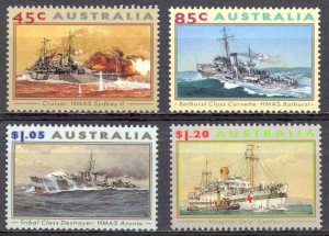 Australia Sc# 1315-1318 MNH 1993-2005 WWII Ships