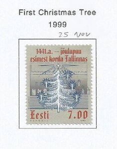 ESTONIA - 1999 - First Christmas Tree - Perf Single Stamp - Mint Lightly Hinged