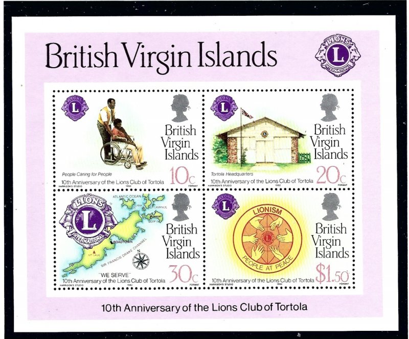 British Virgin Is 429a MNH 1982 Lions Int'l S/S    (ap1951)