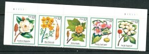 3193 - 3197 Flowering Trees MNH plate # strip of 5