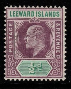 LEEWARD ISLANDS SG29 1906 ½d DULL PURPLE & GREEN MTD MINT