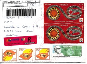 BRAZIL BRASIL 2001 POSTED COVER CHINESE CALENDAR DRAGON YEAR FRUITS M. CAMPOS