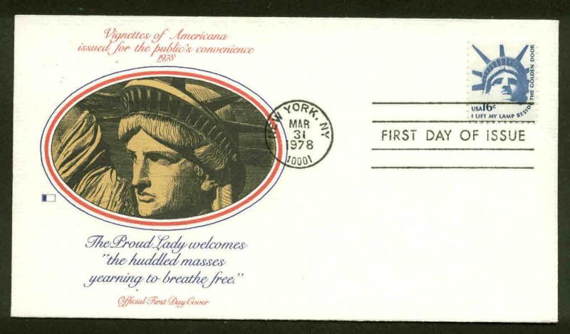 1599 STATUE OF LIBERTY FDC NEW YORK, NY FLEETWOOD CACHET