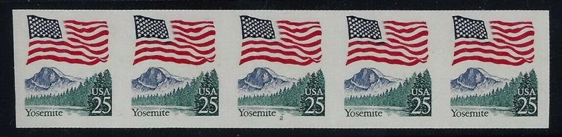 2280b - Scarce Imperf Error PNC5 #2 Large Block Tag Yosemite Mint NH Cat $745