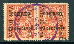 Nicaragua 1911 Railroad Revenue 50¢/10¢/1¢ Pair Postaly Used Sc 289 W703