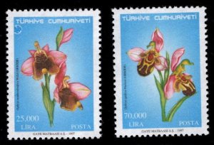 TURKEY Scott 2669-2670 MNH** 1997 Orchid stamp set