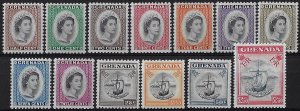 1953-59 Grenada Elizabeth II 13v. MNH SG n. 192/204