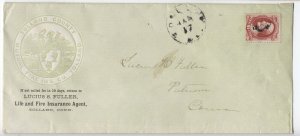 1870s 6 cent banknote cover Tolland CT insurance company advertising [y7209]