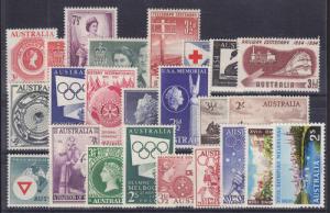 Australia Sc 266-291 MLH. 1953-1956 issues, 18 Set Run, VF