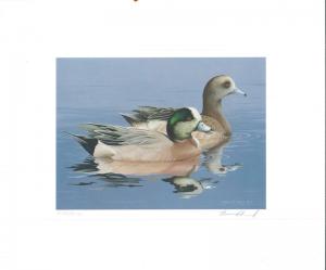 1984 Federal Duck Stamp RW51 Widgeon Painting Print Medallion Ed. William Morris