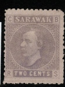 SARAWAK SG3 1872 2c MAUVE/LILAC UNUSED AS ISSUED 