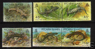 PITCAIRN IS 1993 LIZARDS    SET 6 MNH  