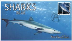 CA18-026, 2018, Sharks, Pictorial, First Day Cover, Blue