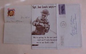 US ALL OVER PATRIOTIC JOE LEWIS 1944 CANTON OHIO WITH PATRIOTIC LETTER