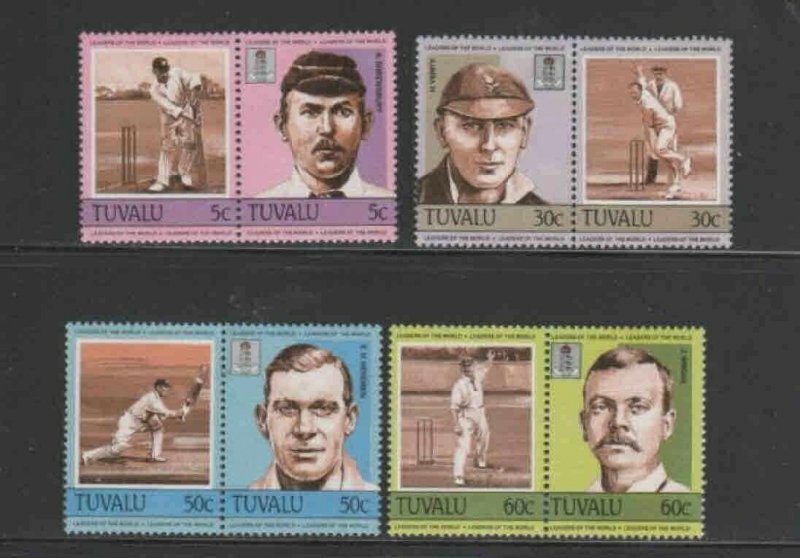 TUVALU #259-262 1984 CRICKET PLAYERS MINT VF LH O.G PAIRS