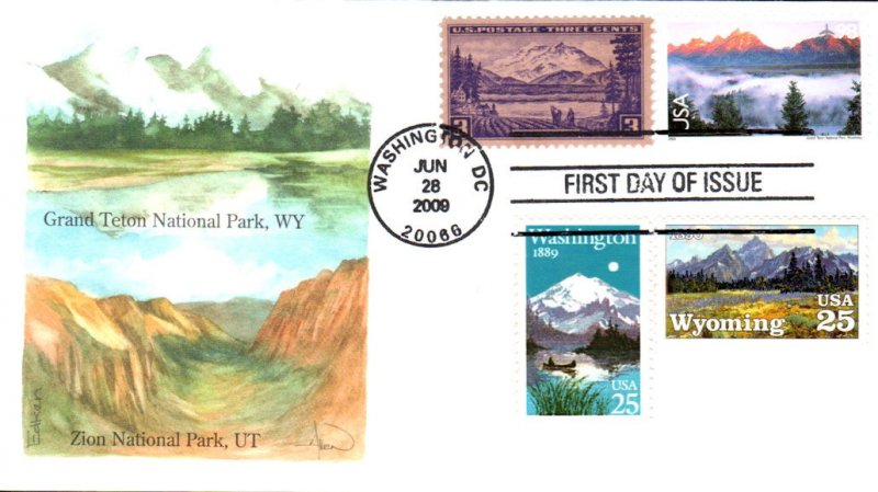 #C147 Grand Teton National Park Combo Edken FDC