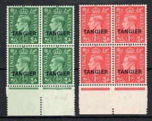 Morocco Agencies Tangier Int Zone 1944 KGVI Opt Set Sg 51-52 MNH Blocks Of 4-