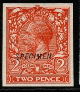 GB SGN36sc 1924 2d ORANGE IMPERF OVERPRINTED SPECIMEN WMK SIDEWAYS MNH