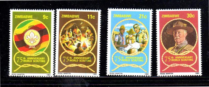 ZIMBABWE #452-455  1982  SCOUTING YEAR   MINT VF NH  a