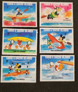 Turks & Caicos Is. , 1984, L.A. Olympics, 1c-3c, set of 6,MNH, SCV$1.25