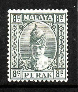 Malaya-Perak-Sc#89 unused hinged-8c gray-Sultan Iskandar-1938-41-