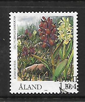 ALAND ISLANDS, 35,  USED, FLOWERS