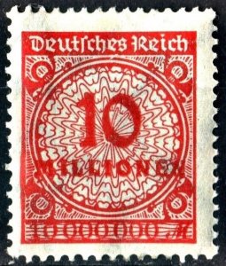 Germany: SC#286 10,000,000m Value in Millionen (1923) MHR