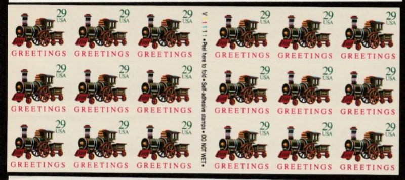 U.S. Scott #2719a Train Booklet Pane - Plate #V11111