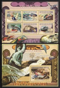 Guinea, Republic 2009, Lizards 2 s/s, MNH