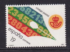 Spain    #2522  MNH   1987  postal code inauguration