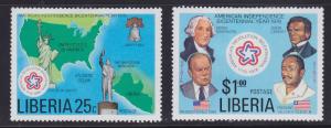 Liberia 769-770 American Bicentennial 1976