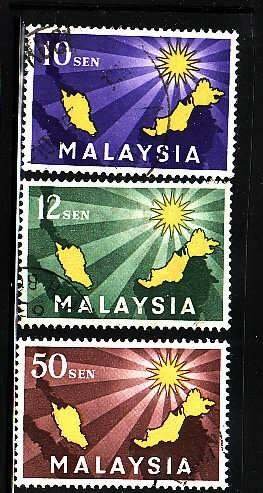 Malaysia-Sc#1-3- id7-used set-Maps-1963-