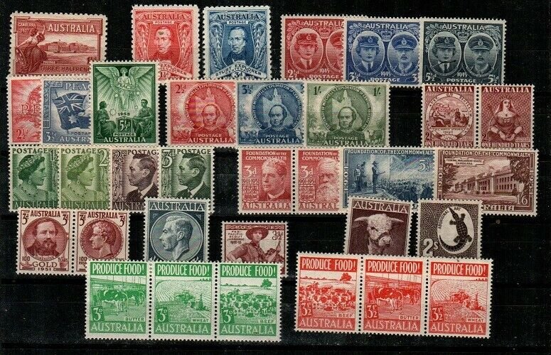 Australia Scott 94 // 255a Mint NH sets Catalog Value $52.00