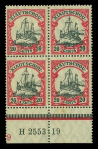 German Colonies- KIAUCHAU (CHINA)1918 Yacht 20c red &blk Sc#37a mint MH/NHw/insc