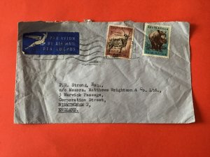 South Africa 1957 Air Mail to England  Wild Animal   Stamp Cover R45698