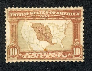 US 327 MH 1904 10c red brown Louisiana Purchase (SG334)