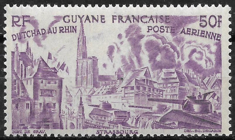 Doyle's_Stamps: French Guiana 1946 Chad to Rhine Set C12** to C17**