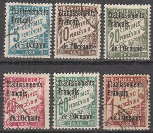 French Polynesia #J1-3, J5-7   F-VF Used  CV $13.95  (A13072)