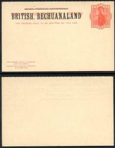 British Bechuanaland O/P on QV 1d Red Foreign Reply Postcard Mint