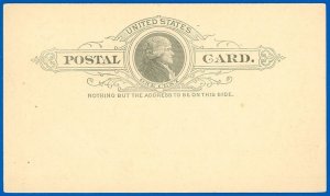 USA 1886 Issued Postal Card #UX9, Mint, Glossy Paper, Nearly Pristine, SCV $25!