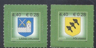 Estonia Sc 532-5333 2006 County Arms stamp set Euro added mint NH