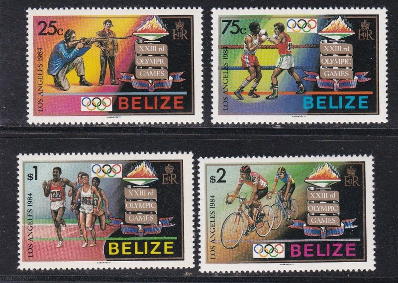 Belize # 717-720 & 721, Los Angeles Summer Olympics, Mint NH, 1/2 Cat