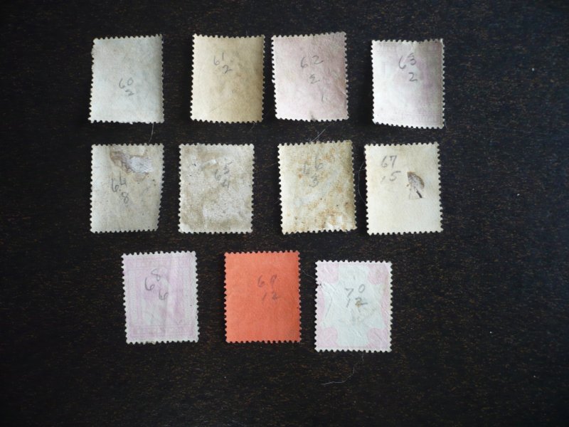 Stamps - India - Scott# 60-70 - Used  Partial Set of 11 Stamps