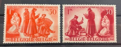 (1813) BELGIUM 1943 : COB# 623/24 WAR VICTIMS - MH VF