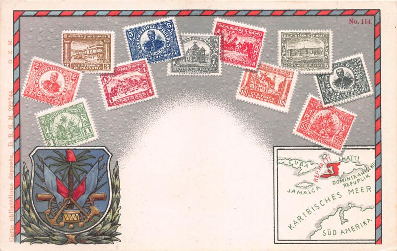 Haiti, Early Embossed Stamp Postcard, #114, Published by Ottmar Zieher, Unused