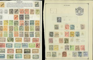 Hungary 1874-1986 M, U & CTO Hinged ona Messy Mix of Remaindered Pages.