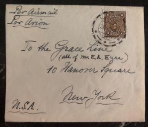 1931 Lima Peru Airmail Cover To New York USA