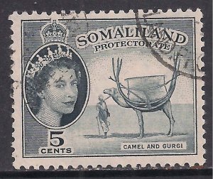 Somaliland 1953 QE2 5ct Camel & Gurgi Used SG 137 ( D700 )