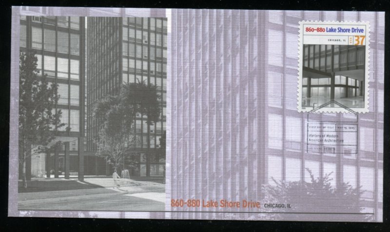 US 3910f Architecture 860-880 Lake Shore Drive UA Fleetwood cachet FDC