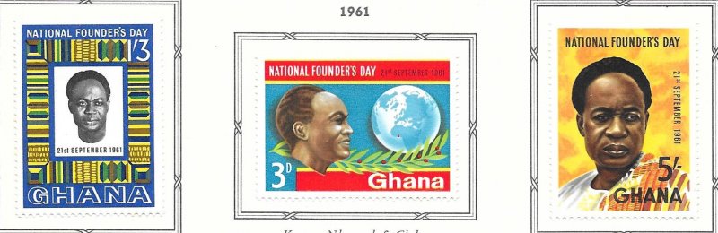 Ghana 104-106: Kwame Nkrumah (1909-1972), MH, F-VF